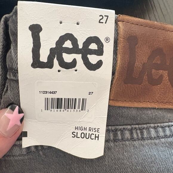 NWT Lee Women's High Rise Wide Leg Slouch Jean Charcoal Size 27 - Picture 8 of 10